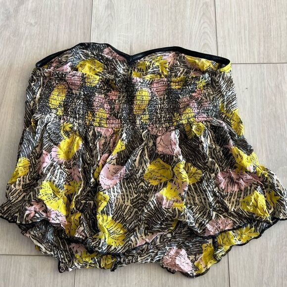 Intimately Free People Tube Top Medium Strapless Tropical Poolhouse Smocked size - Picture 2 of 7